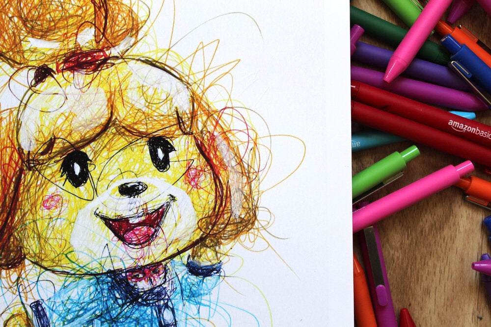Isabella Ballpoint Pen Scribble Art Print-Cody James by Cody