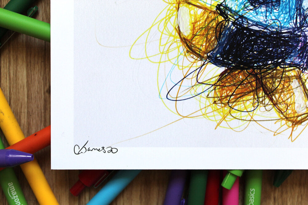 Isabella Ballpoint Pen Scribble Art Print-Cody James by Cody