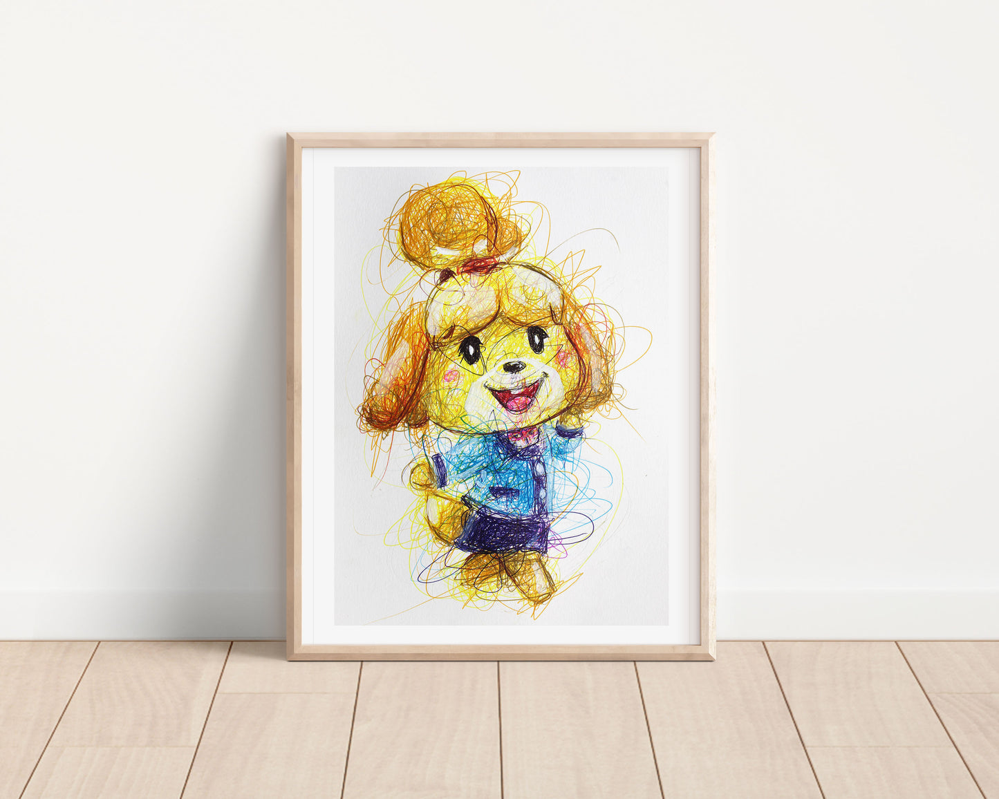 Isabella Ballpoint Pen Scribble Art Print