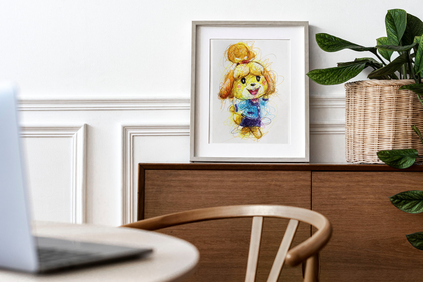 Isabella Ballpoint Pen Scribble Art Print