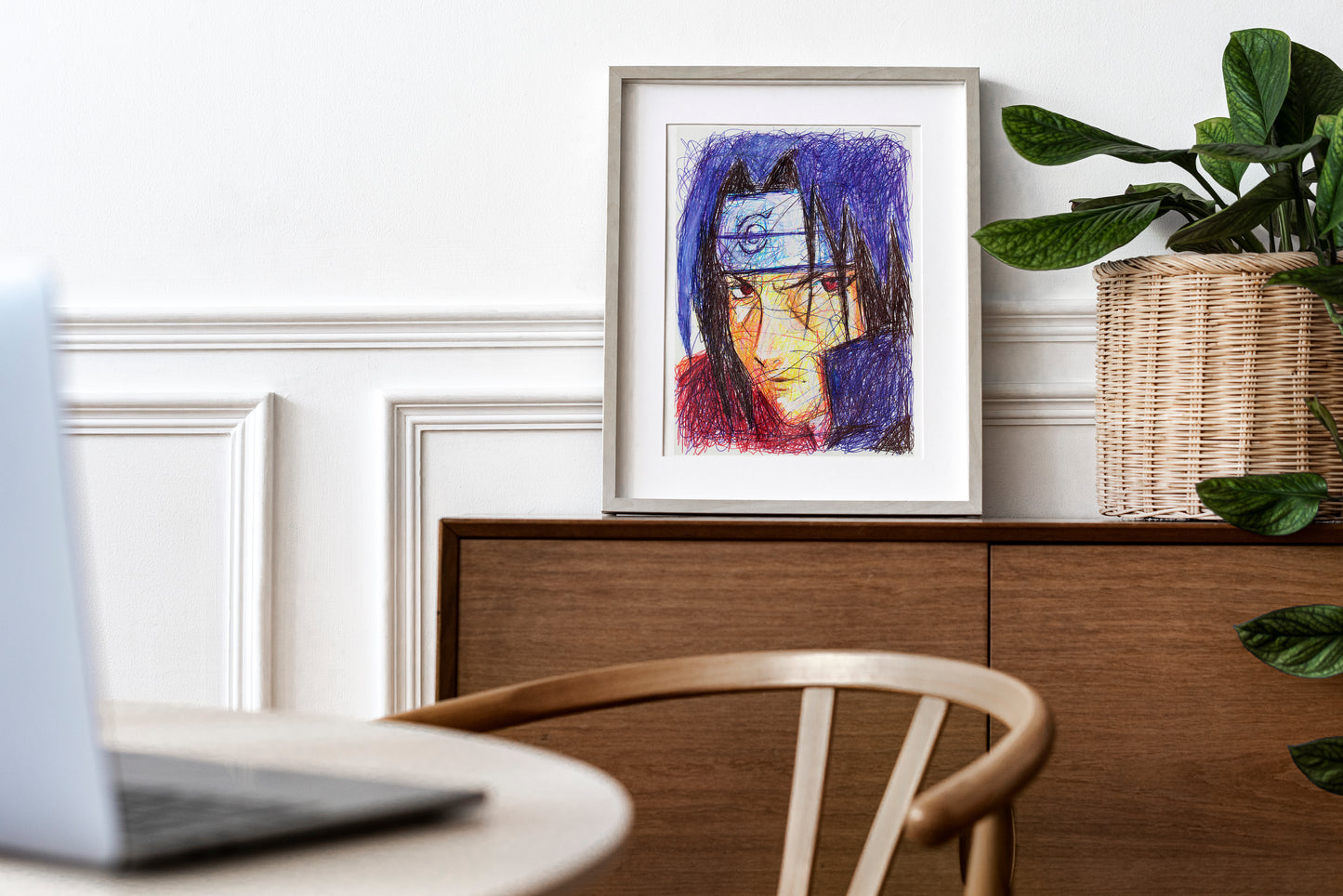 Itachi Ballpoint Pen Scribble Art Print