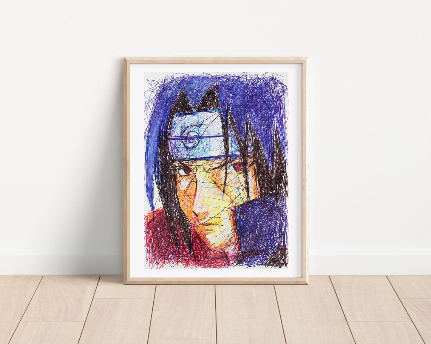 Itachi Ballpoint Pen Scribble Art Print