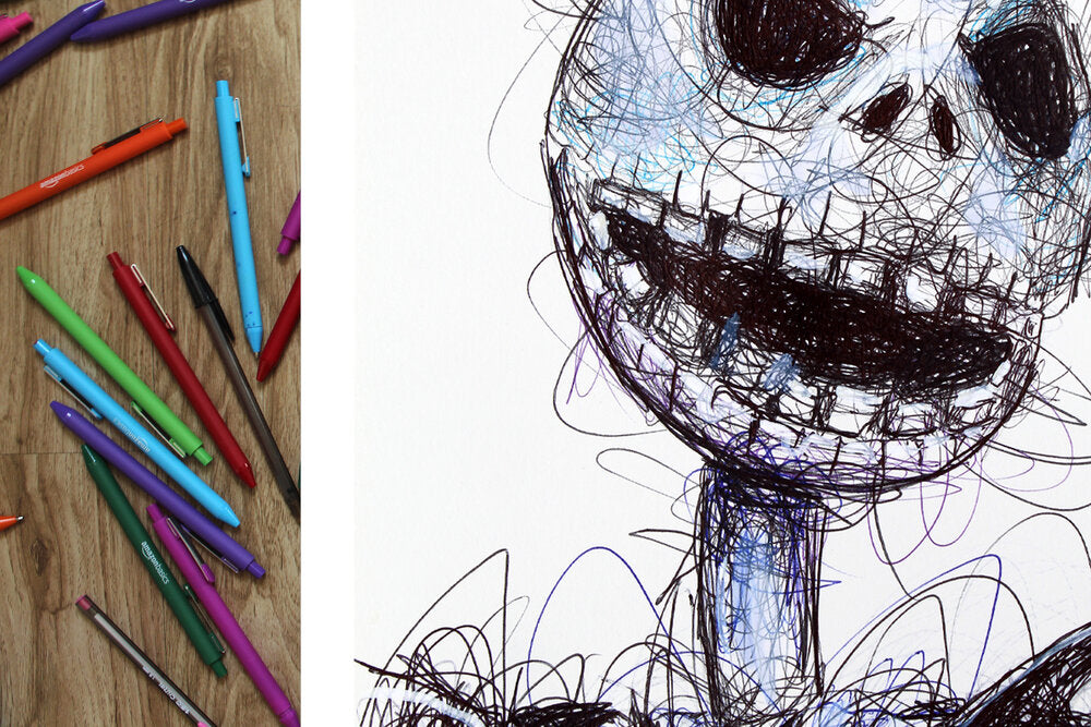 Jack Skellington Ballpoint Pen Scribble Art Print-Cody James by Cody