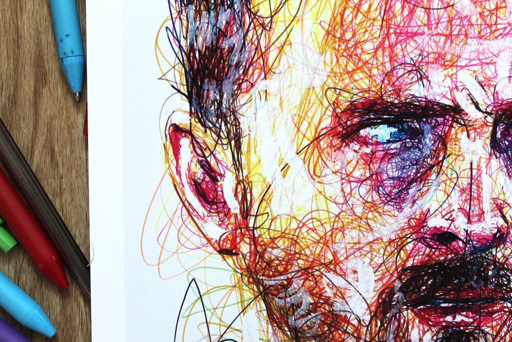 Jesse Pinkman Ballpoint Pen Scribble Art Print-Cody James by Cody