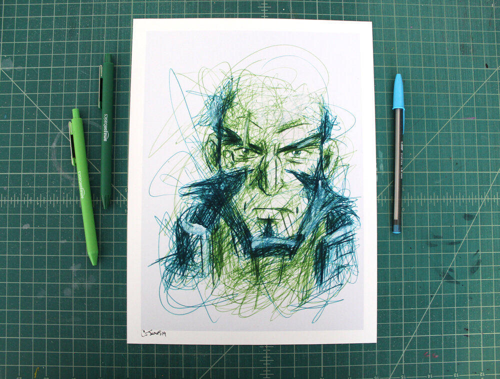 Jet Ballpoint Pen Scribble Art Print-Cody James by Cody