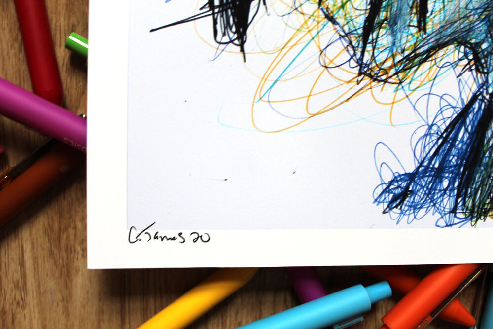 Jin Ballpoint Pen Scribble Art Print-Cody James by Cody