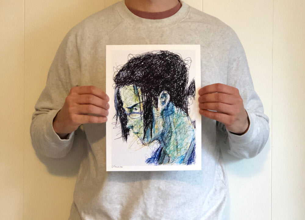 Jin Ballpoint Pen Scribble Art Print-Cody James by Cody