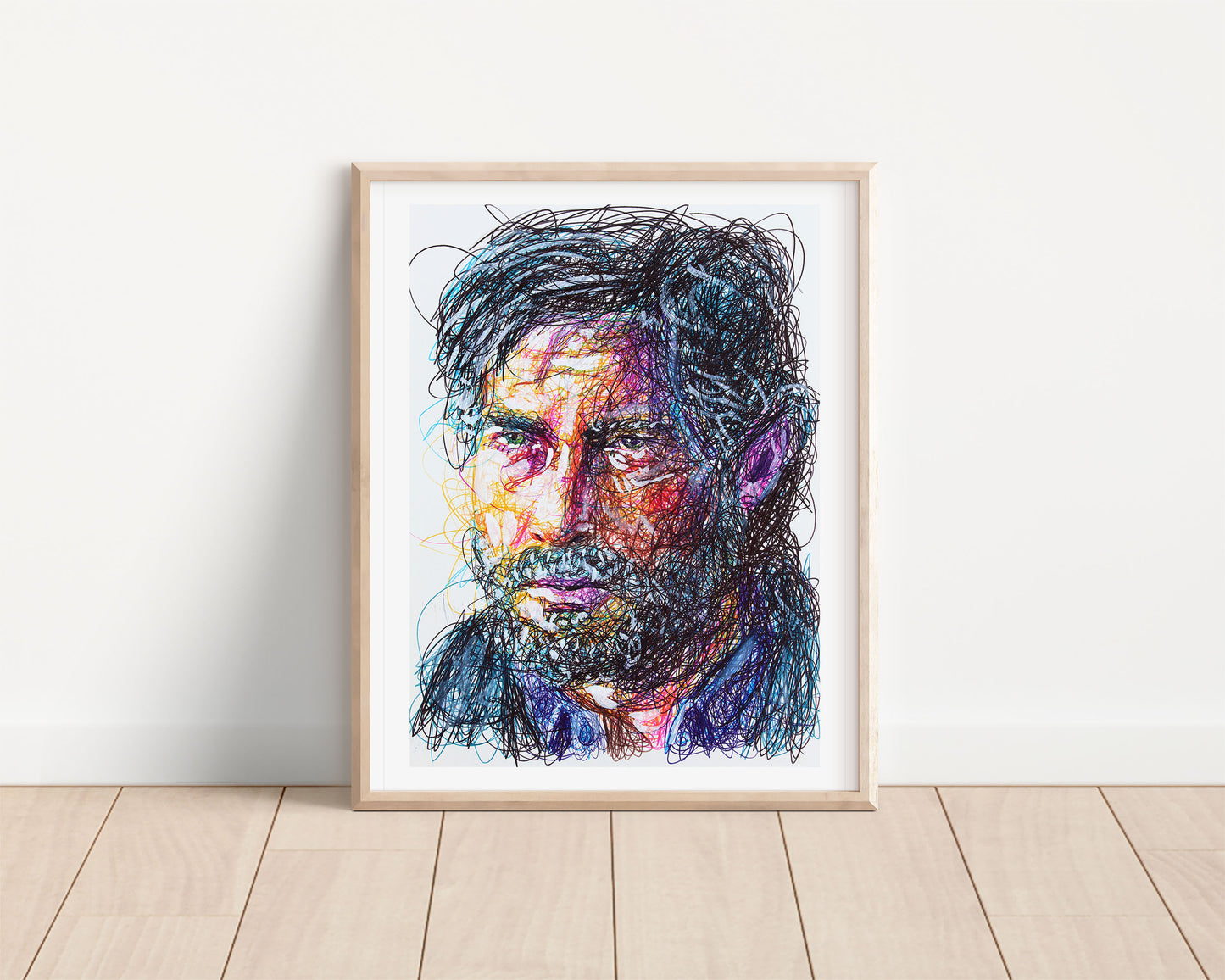 Joel Ballpoint Pen Scribble Art Print