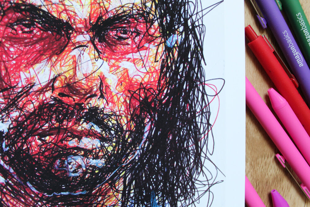 John Marston Ballpoint Pen Scribble Art Print-Cody James by Cody