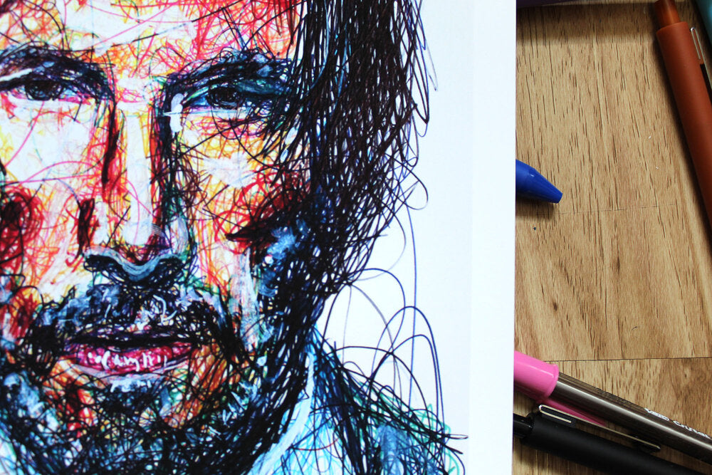 John Wick Ballpoint Pen Scribble Art Print-Cody James by Cody