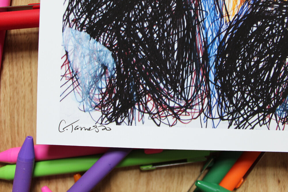 Joker (Persona 5) Ballpoint Pen Scribble Art Print-Cody James by Cody
