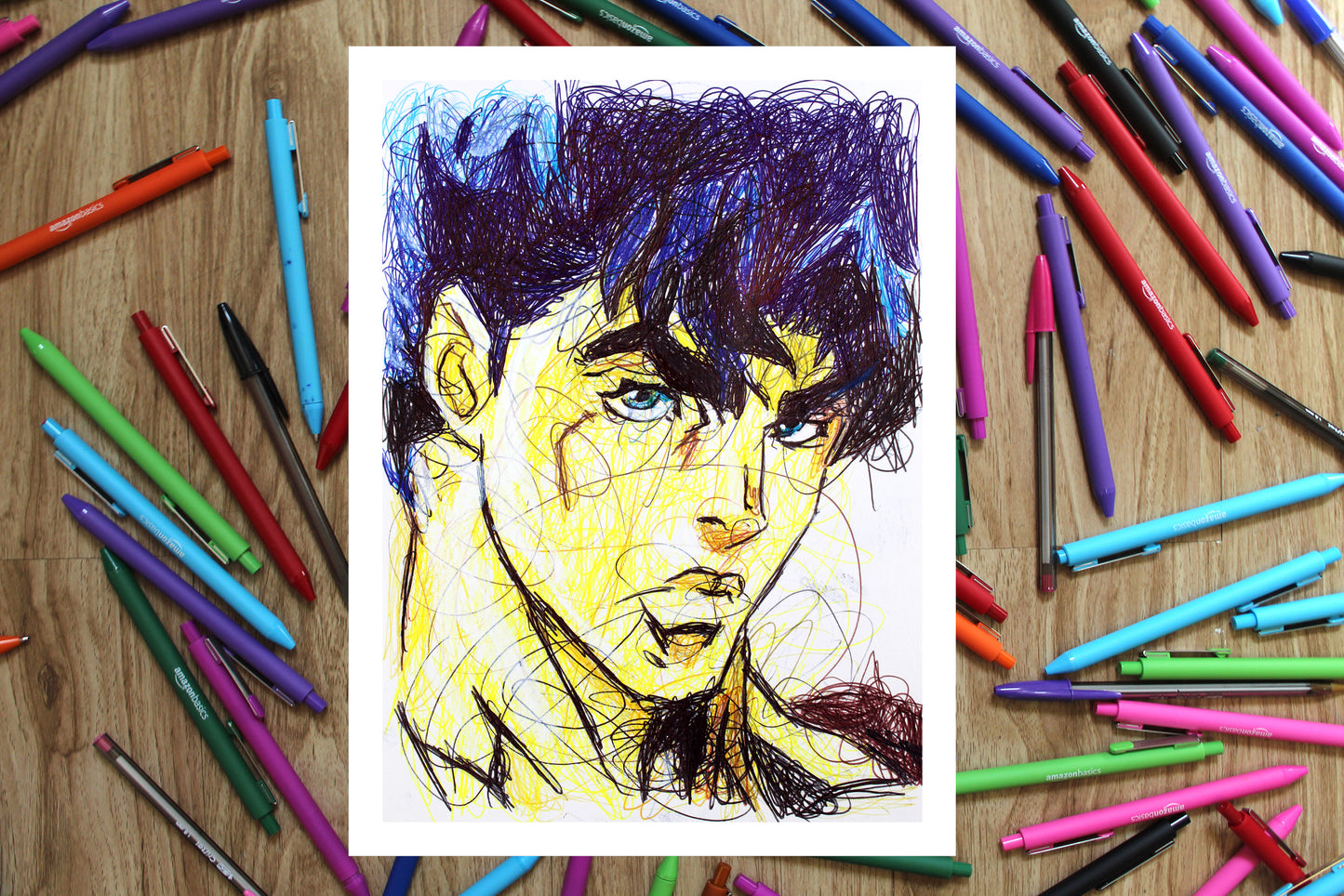 Jojo's bizarre Adventure Ballpoint Pen Scribble Art Print Set-Cody James by Cody
