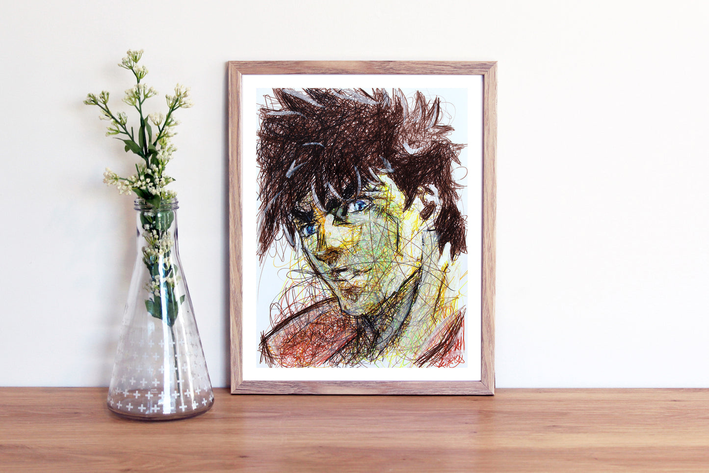 Joseph Joestar Ballpoint Pen Scribble Art Print