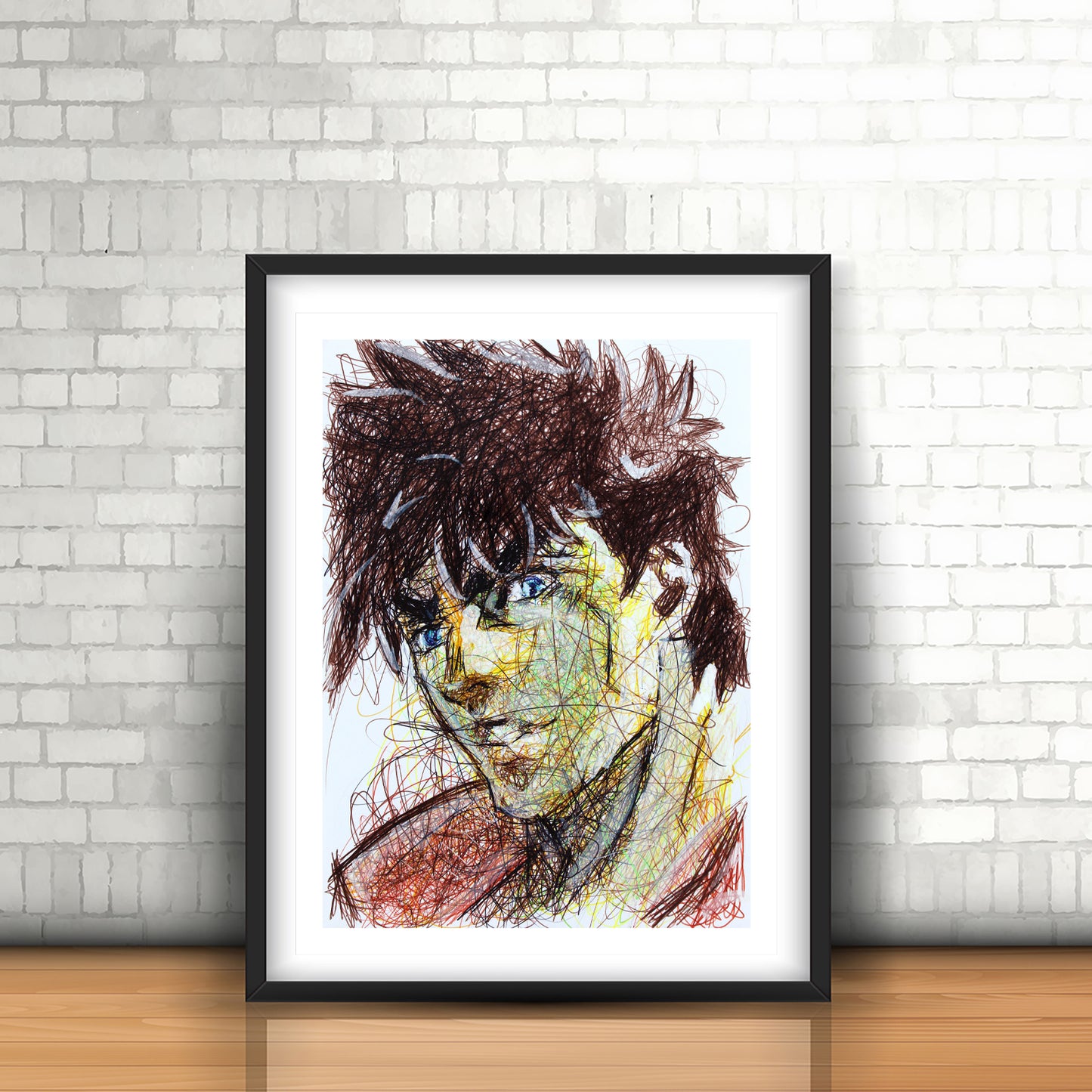 Joseph Joestar Ballpoint Pen Scribble Art Print