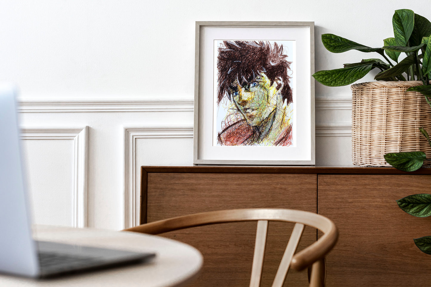 Joseph Joestar Ballpoint Pen Scribble Art Print
