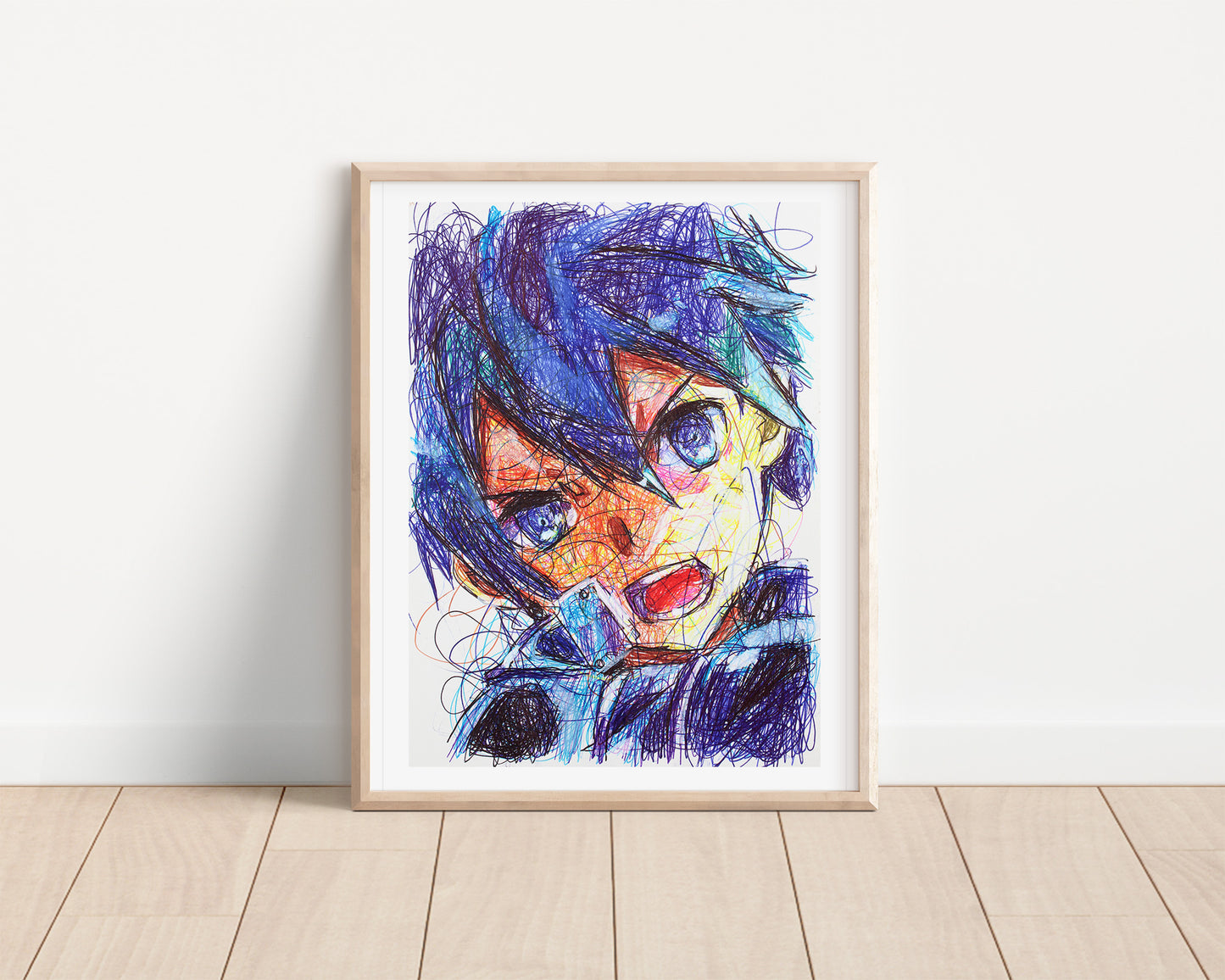 Kazuto Kirigaya Ballpoint Pen Scribble Art Print