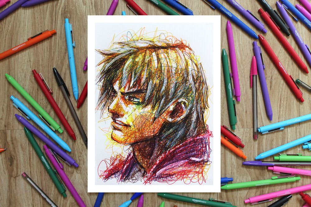 Street Fighter Ballpoint Pen Art Print Set-Cody James by Cody
