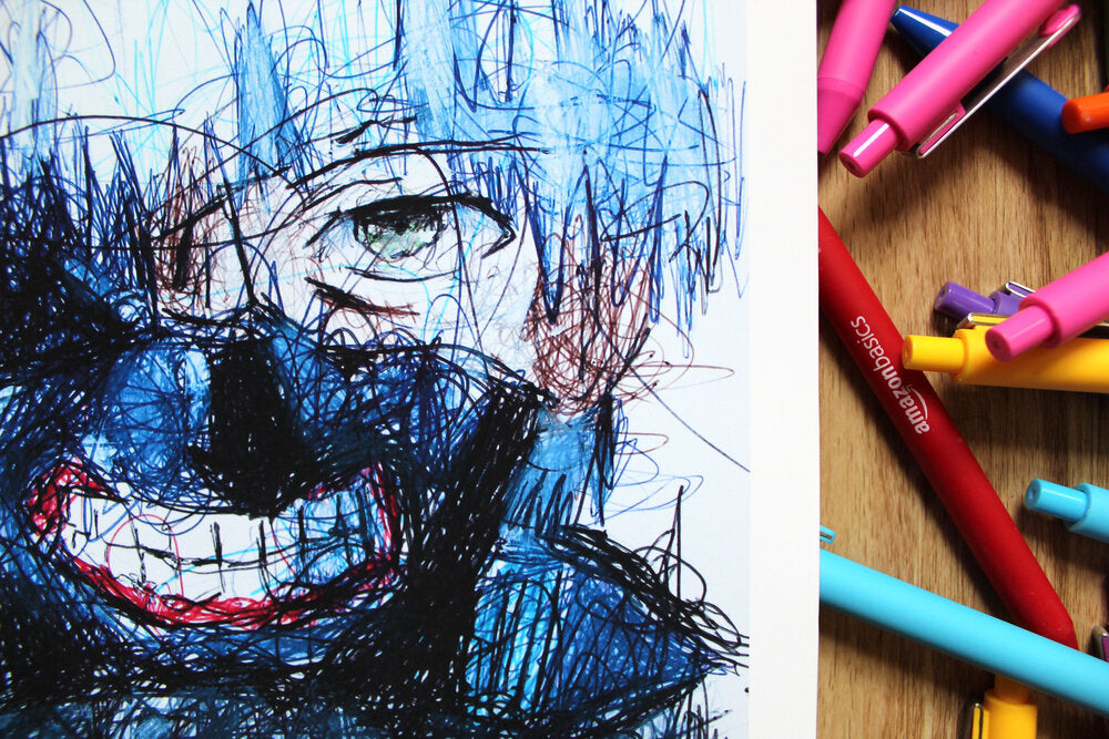 Ken Ballpoint Pen Scribble Art Print-Cody James by Cody