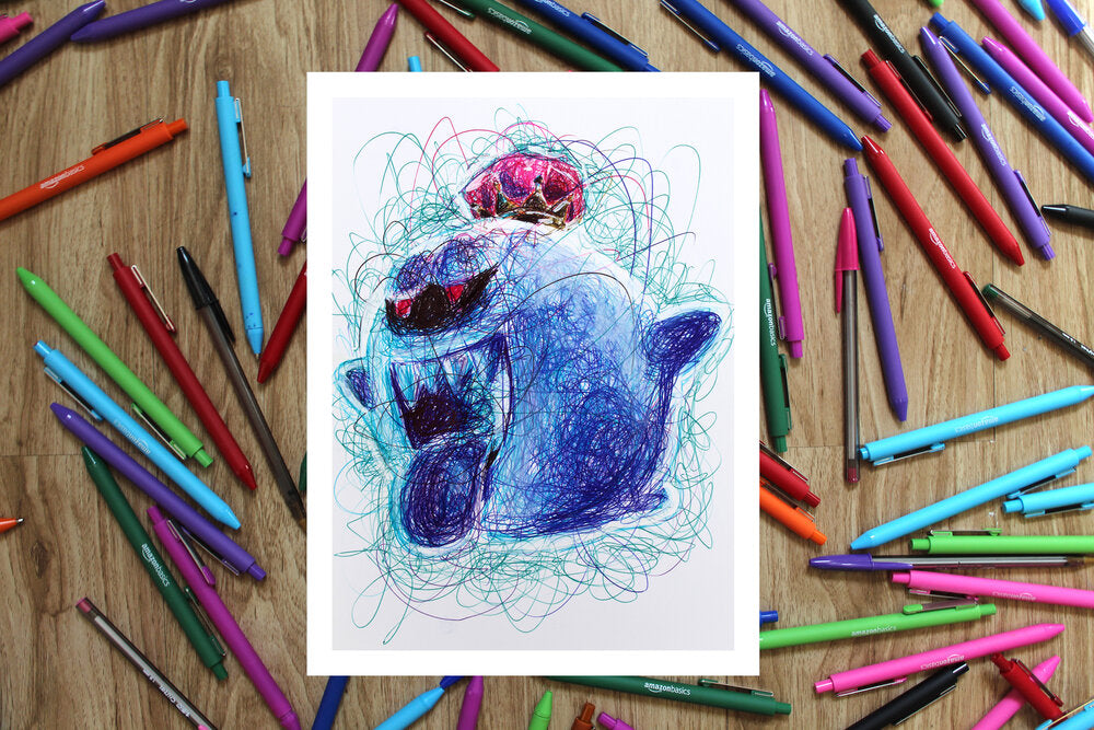 Luigi's Mansion Complete Ballpoint Pen Art Print Set-Cody James by Cody