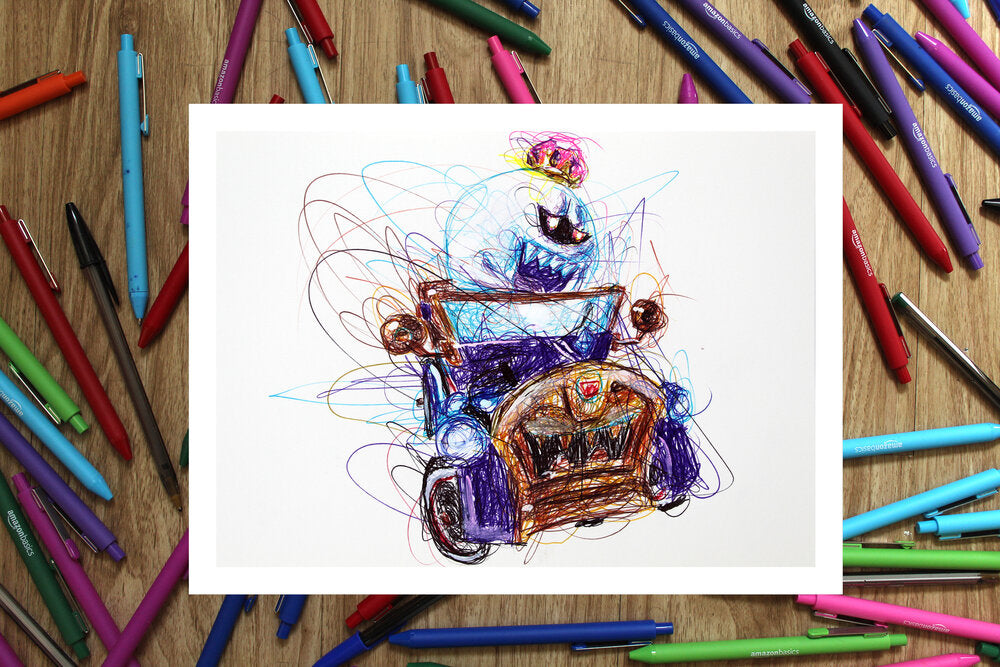 COMPLETE Mario Kart Ballpoint Pen Art Print Set-Cody James by Cody