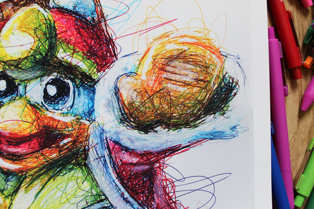 King Dede Ballpoint Pen Scribble Art Print-Cody James by Cody