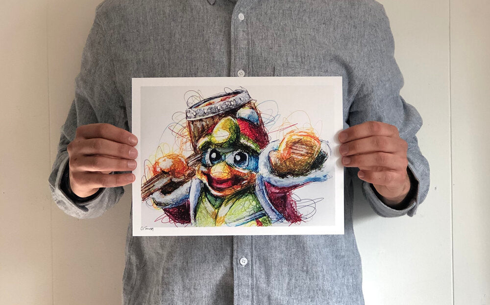 King Dede Ballpoint Pen Scribble Art Print-Cody James by Cody