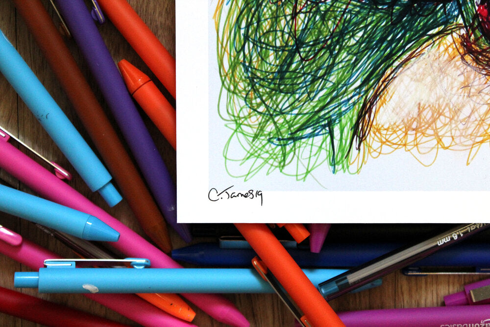 King K Rool Ballpoint Pen Scribble Art Print-Cody James by Cody