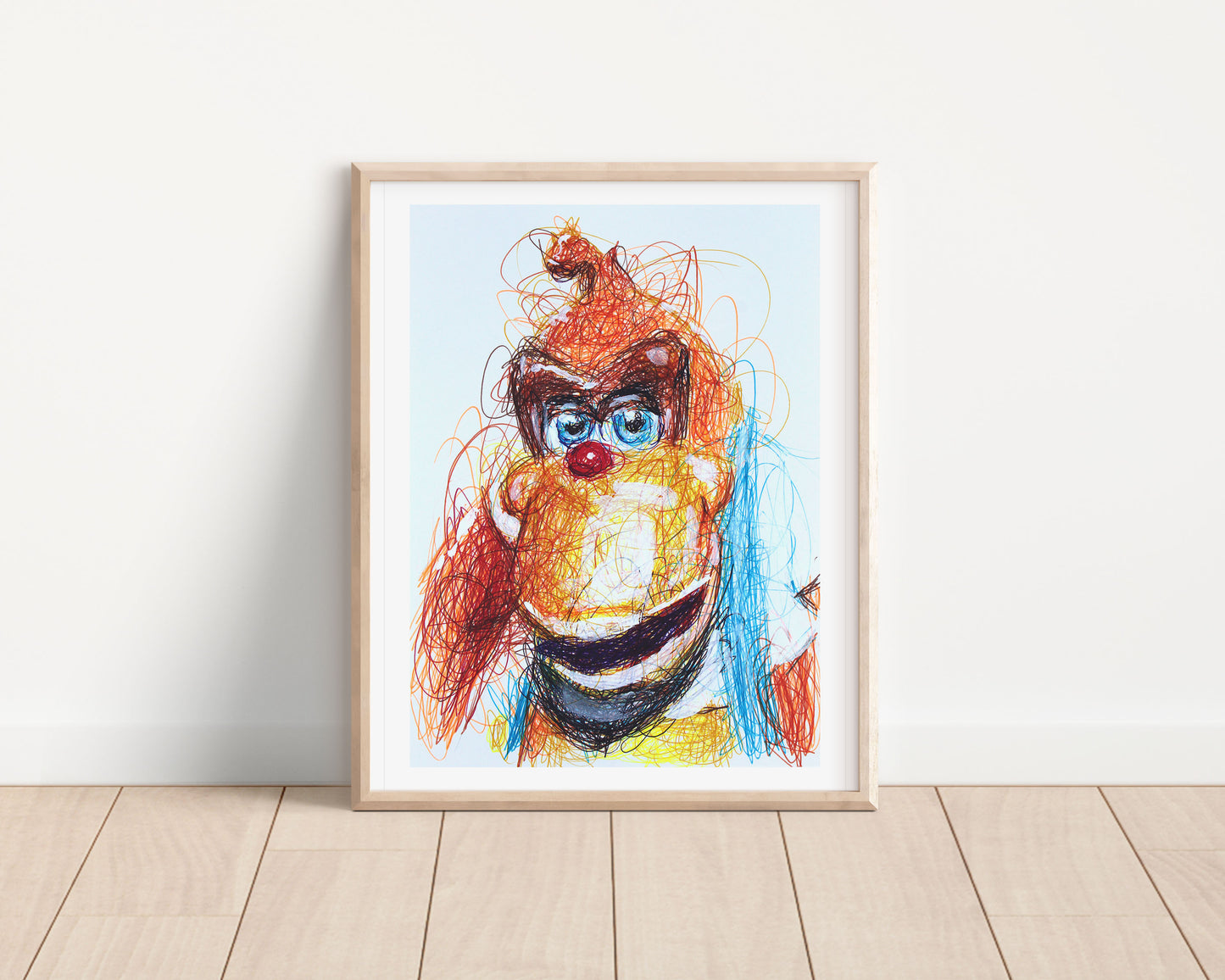 Lanky Kong Ballpoint Pen Scribble Art Print