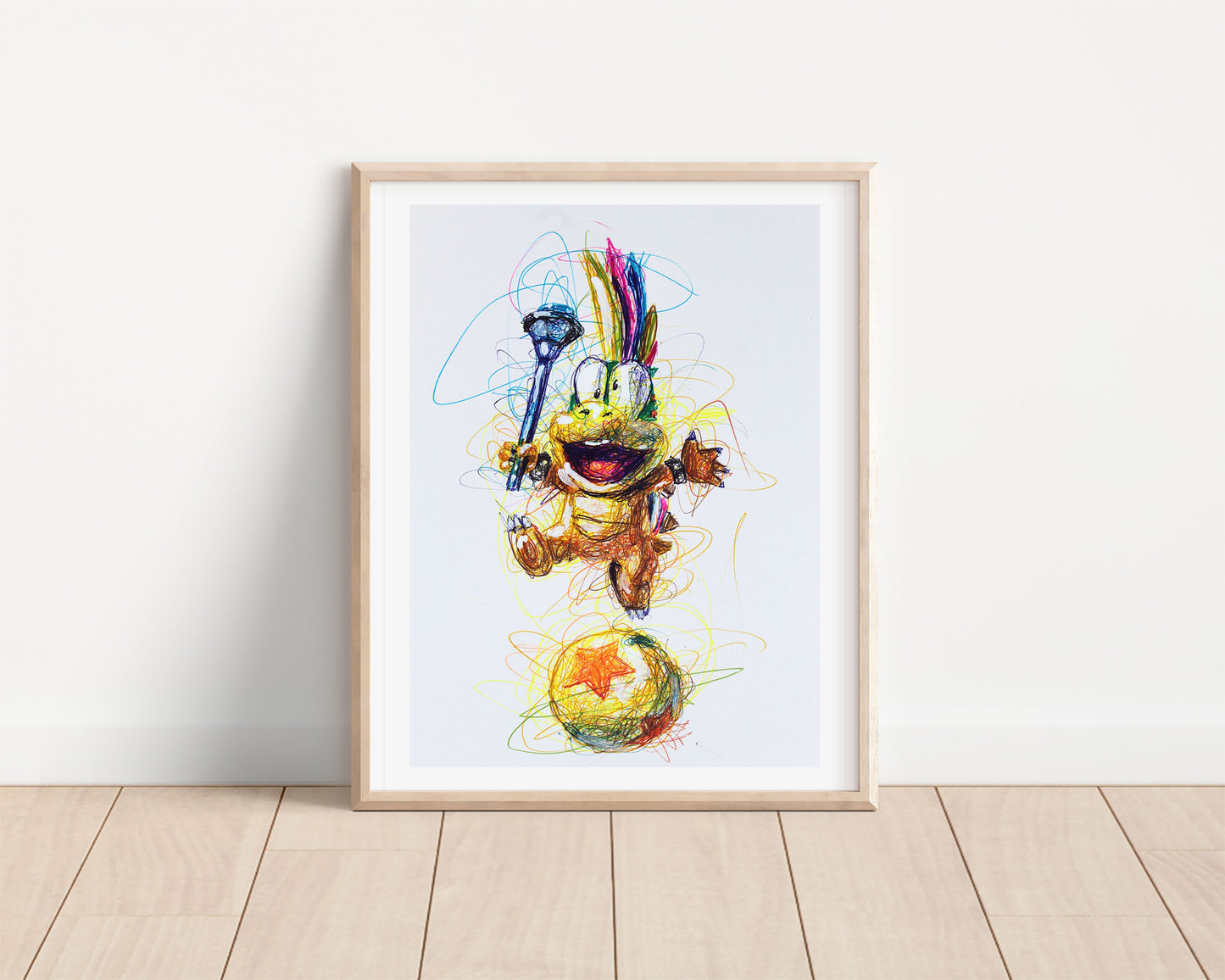 Lemmy Koopa Ballpoint Pen Scribble Art Print