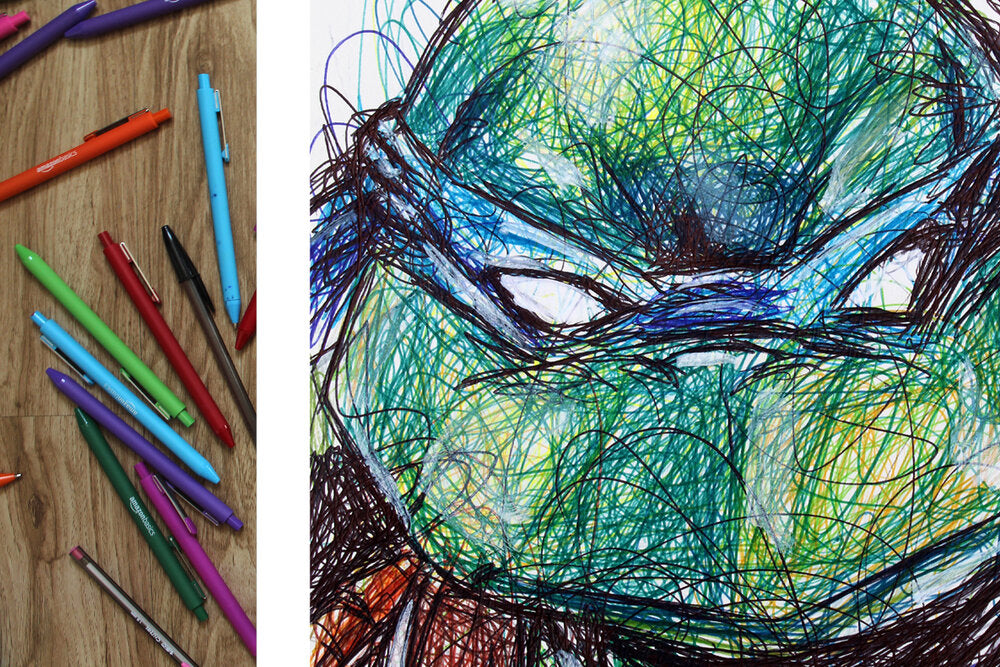 Leonardo Ballpoint Pen Scribble Art Print-Cody James by Cody