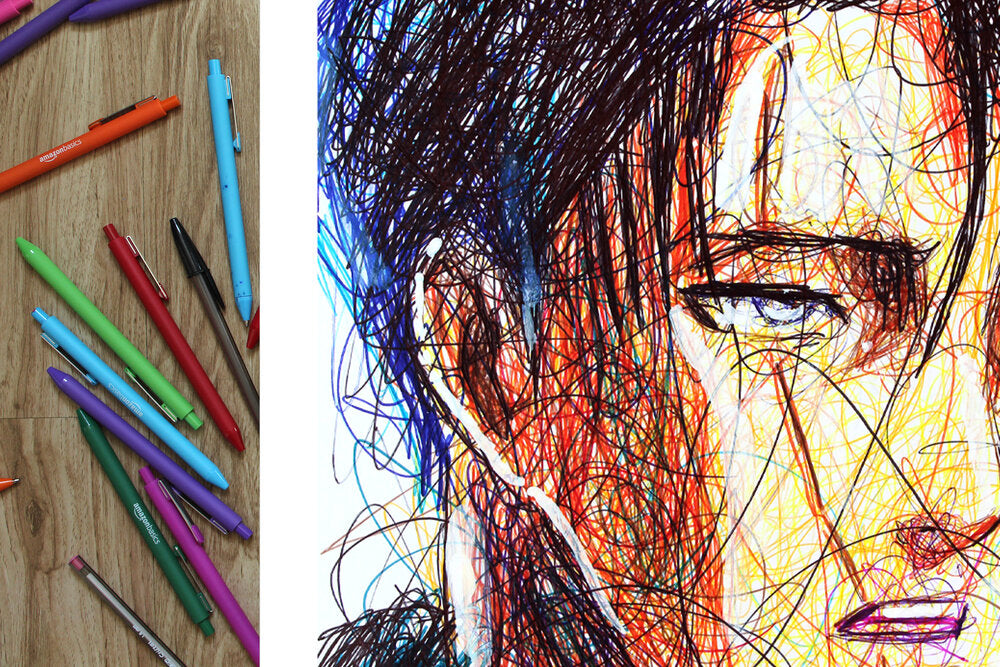Levi Ballpoint Pen Scribble Art Print-Cody James by Cody