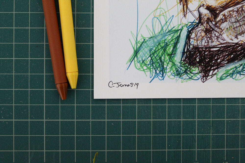Link Ballpoint Pen Scribble Art Print-Cody James by Cody