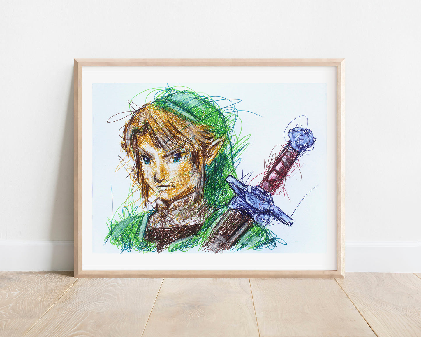 Link Ballpoint Pen Scribble Art Print