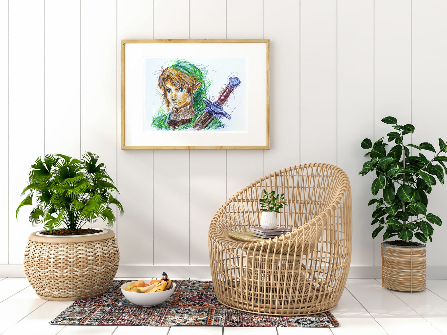 Link Ballpoint Pen Scribble Art Print