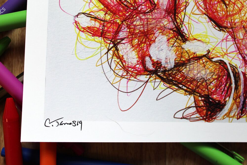 Lucas Ballpoint Pen Scribble Art Print-Cody James by Cody