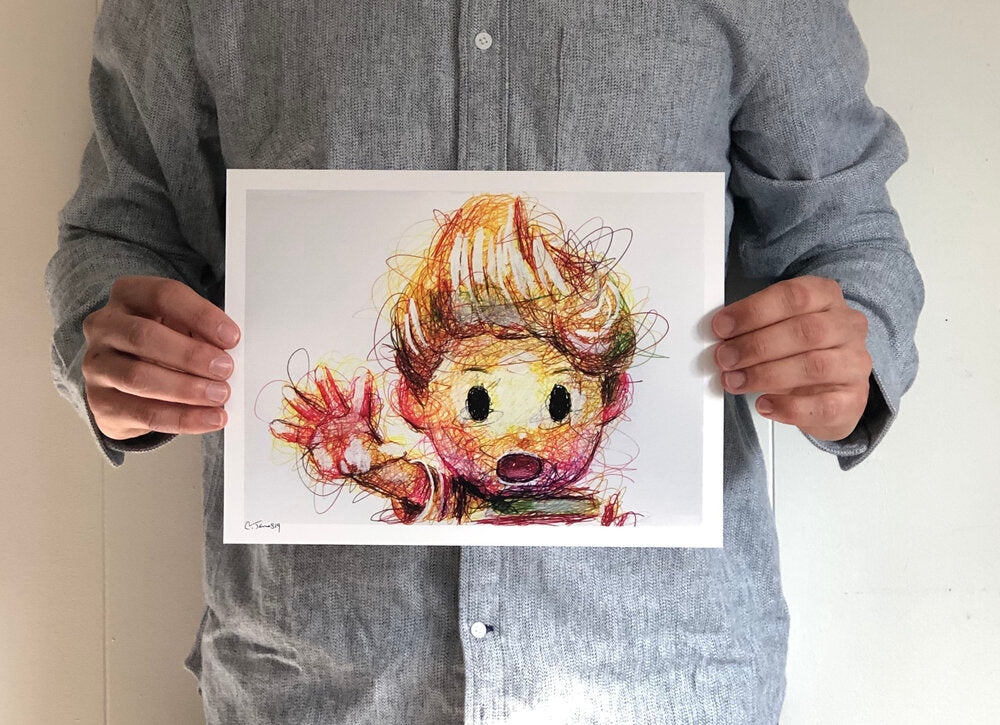 Lucas Ballpoint Pen Scribble Art Print-Cody James by Cody