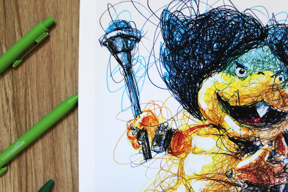 Ludwig Kopp Ballpoint Pen Scribble Art Print-Cody James by Cody