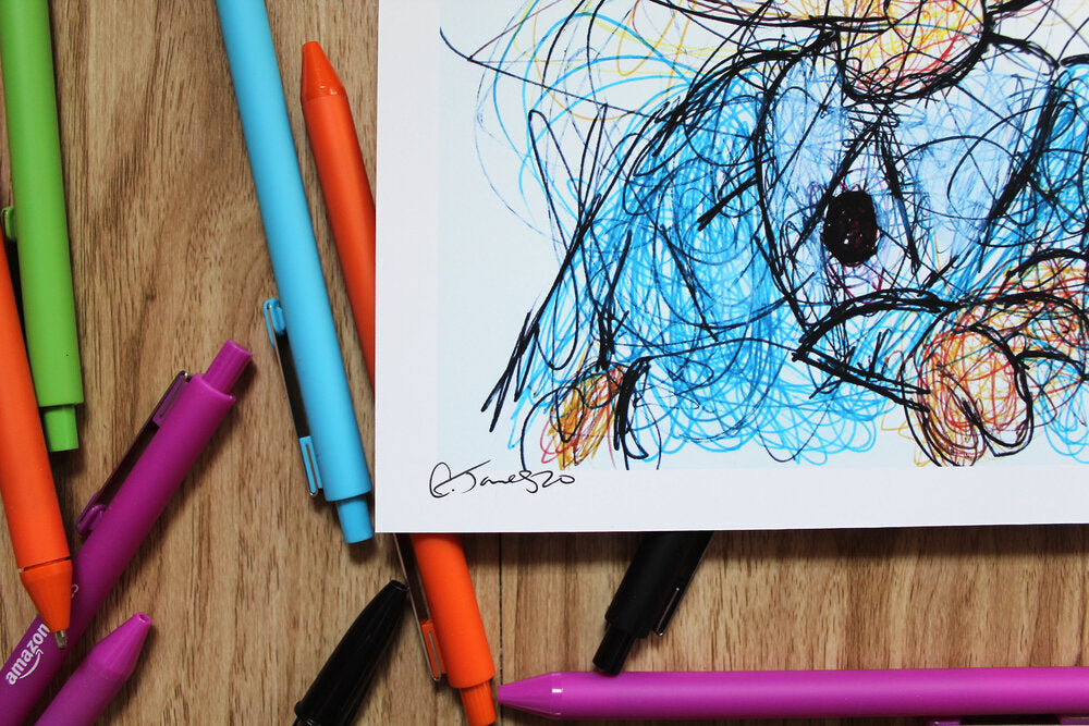 Luke Ballpoint Pen Scribble Art Print-Cody James by Cody