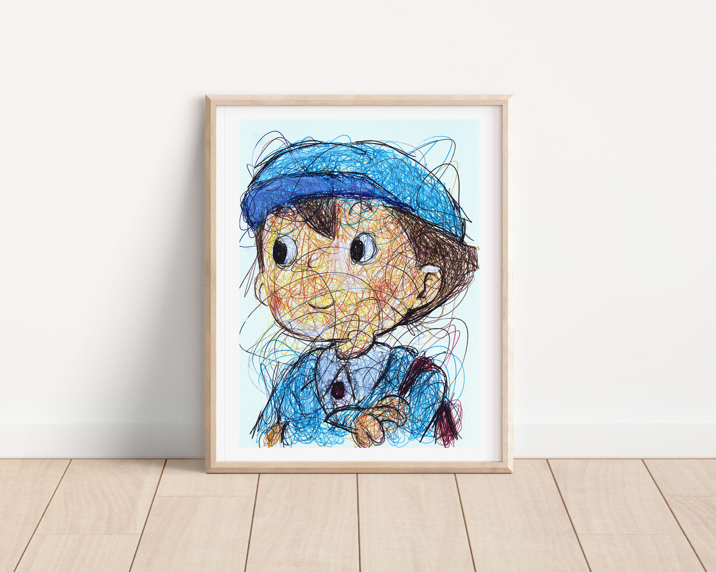 Luke Ballpoint Pen Scribble Art Print