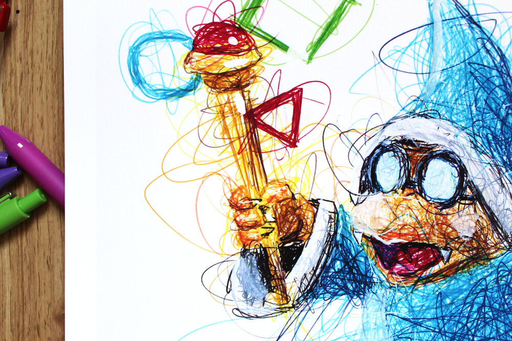 Magikoopa Ballpoint Pen Scribble Art Print-Cody James by Cody