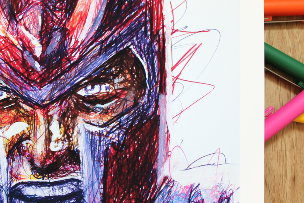 Magneto Ballpoint Pen Scribble Art Print-Cody James by Cody
