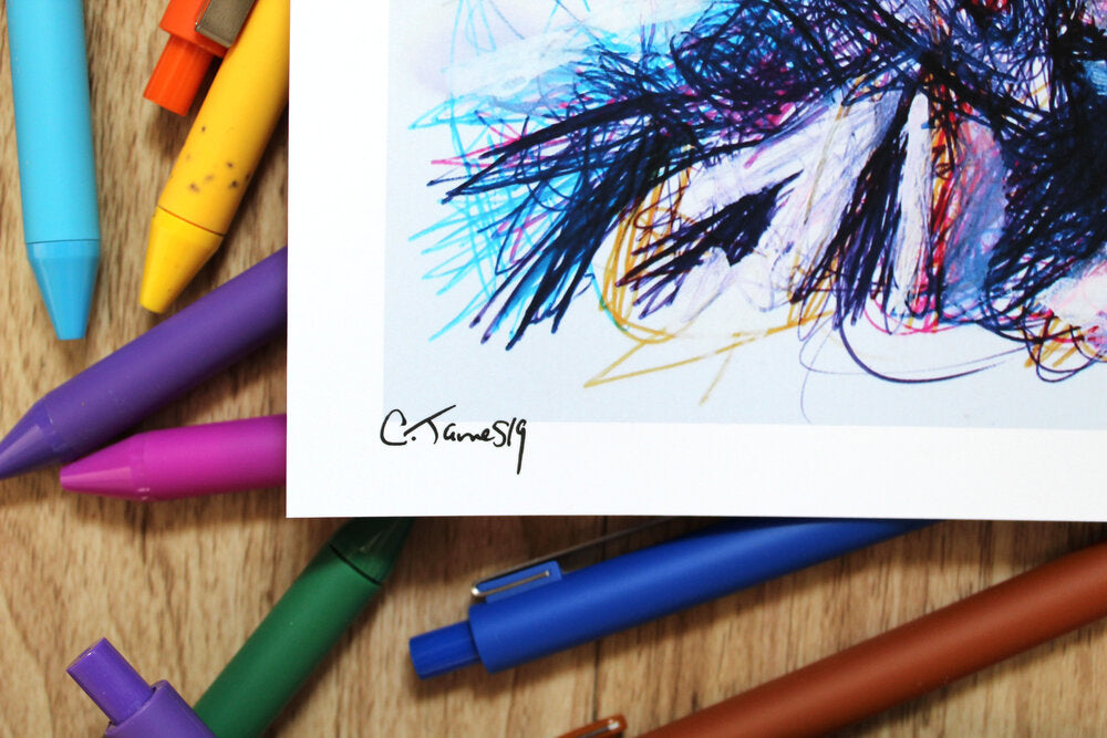 Magneto Ballpoint Pen Scribble Art Print-Cody James by Cody