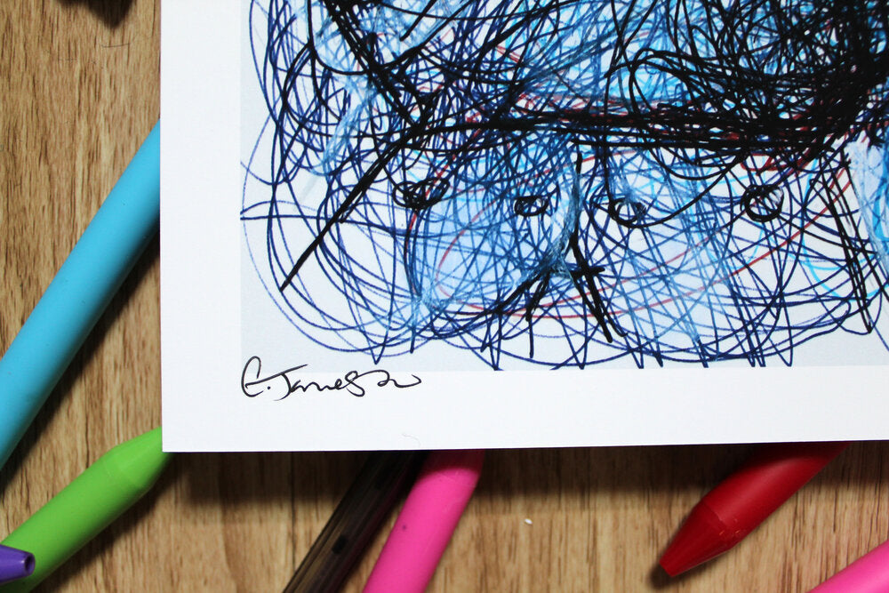 Marcus Ballpoint Pen Scribble Art Print-Cody James by Cody