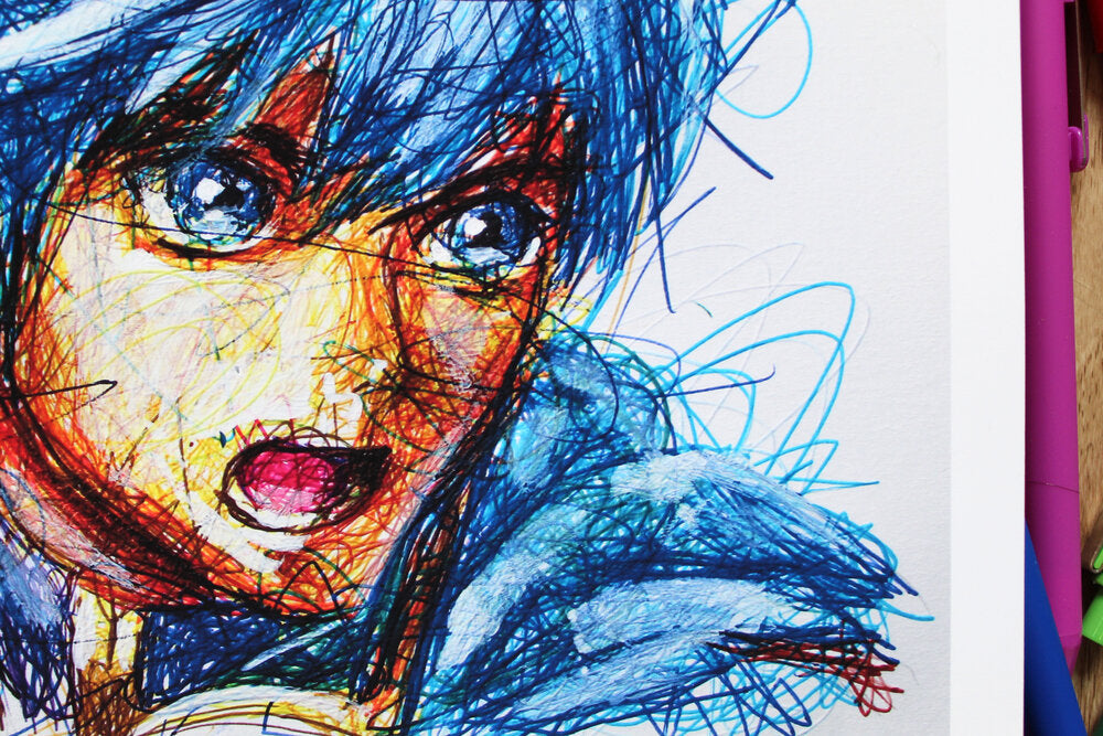 Marth Ballpoint Pen Scribble Art Print-Cody James by Cody