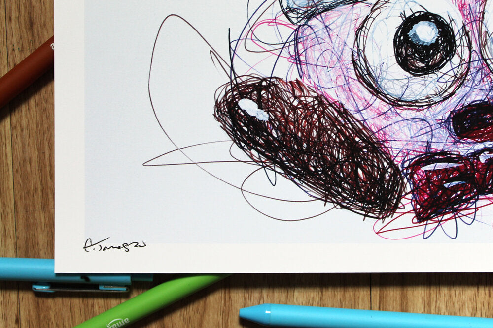 Marx Scribble Ballpoint Pen Scribble Art Print-Cody James by Cody