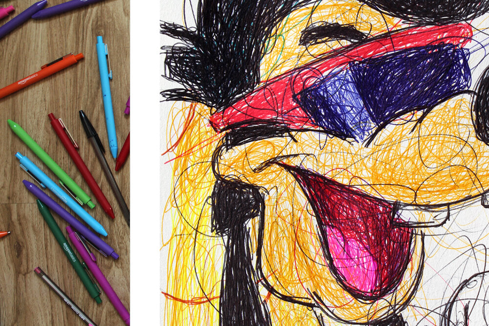 Max Ballpoint Pen Scribble Art Print-Cody James by Cody