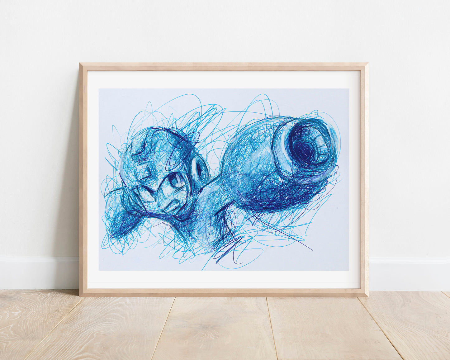 Megaman Ballpoint Pen Scribble Art Print
