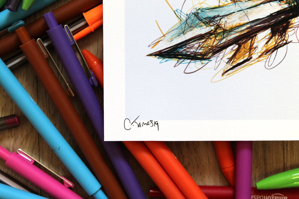 Metaknight Ballpoint Pen Scribble Art Print-Cody James by Cody