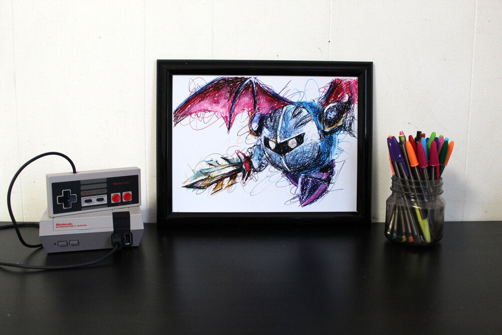 Metaknight Ballpoint Pen Scribble Art Print-Cody James by Cody