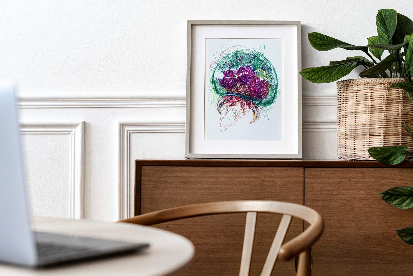 Metroid Ballpoint Pen Scribble Art Print
